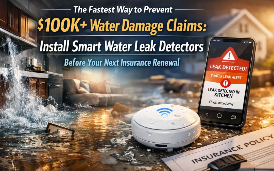 The Fastest Way to Prevent $100K+ Water Damage Claims: Install Smart Water Leak Detectors Before Your Next Insurance Renewal