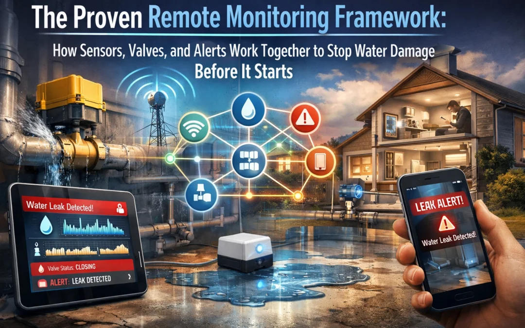 The Proven Remote Monitoring Framework: How Sensors, Valves, and Alerts Work Together to Stop Water Damage Before It Starts