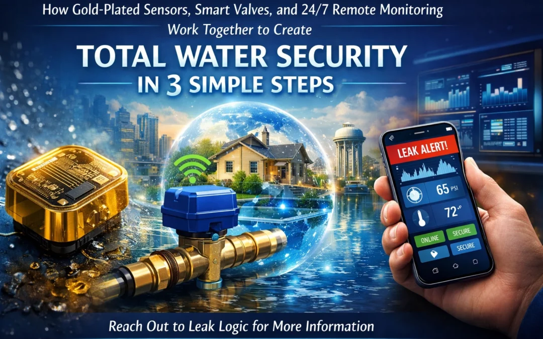 How Gold-Plated Sensors, Smart Valves, and 24/7 Remote Monitoring Work Together to Create Total Water Security in 3 Simple Steps – Reach Out to Leak Logic for More Information