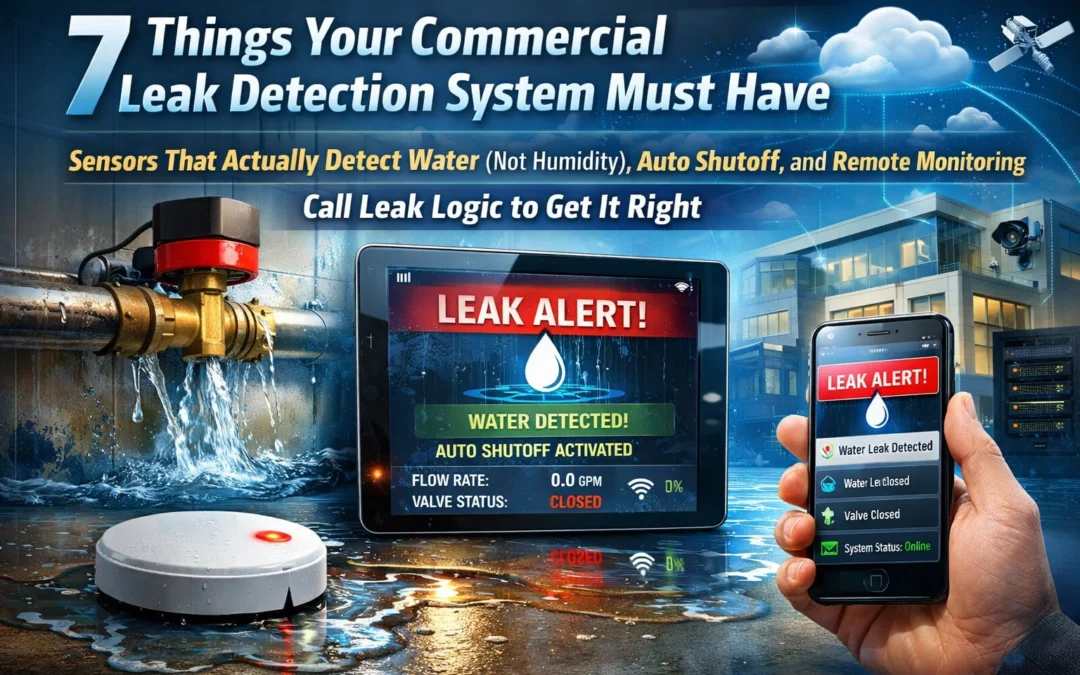 7 Things Your Commercial Leak Detection System Must Have: Sensors That Actually Detect Water (Not Humidity), Auto Shutoff, and Remote Monitoring, Call Leak Logic to Get It Right