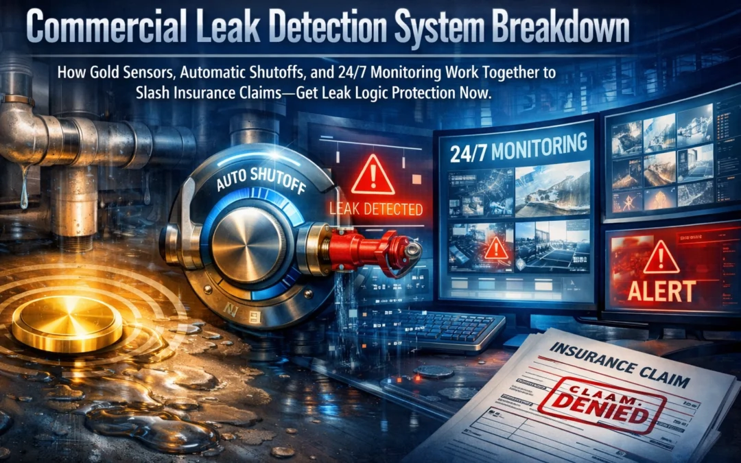Commercial Leak Detection System Breakdown: How Gold Sensors, Automatic Shutoffs, and 24/7 Monitoring Work Together to Slash Insurance Claims, Get Leak Logic Protection Now