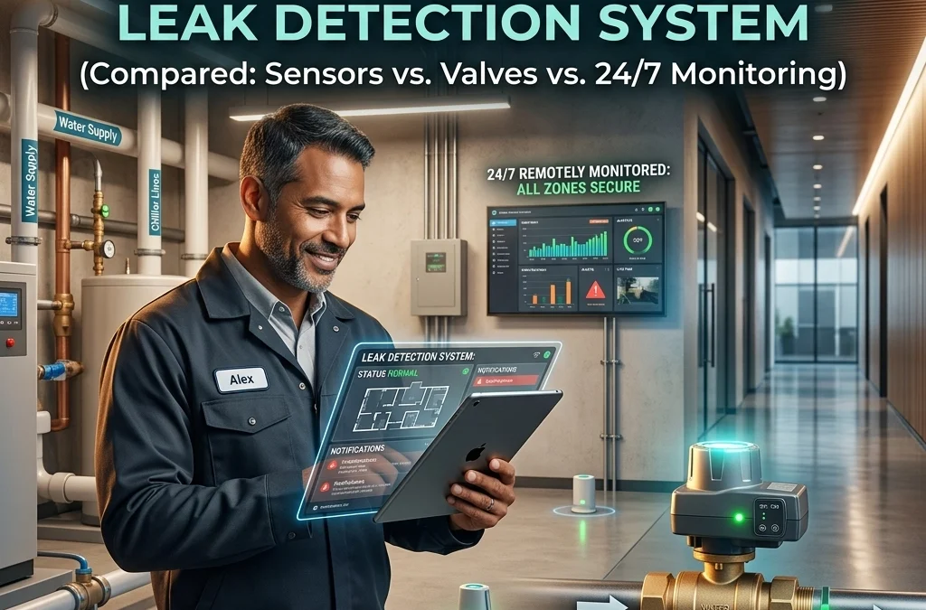 How to Choose the Best Commercial Leak Detection System (Compared: Sensors vs. Valves vs. 24/7 Monitoring)